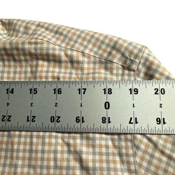 Brooks Brothers men’s long sleeve tan/gray‎ shirt size large - Picture 5 of 7